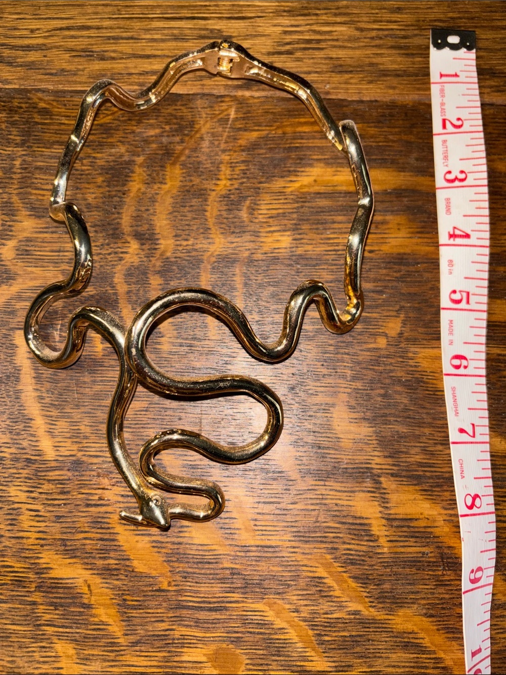 Gold Snake Collar Necklace - Sculptural Statement Necklace